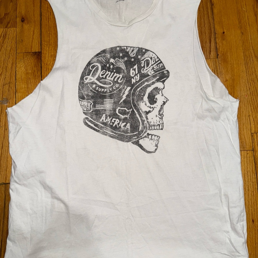Vintage Ralph Lauren Denim & Supply Skull Cut Sleeve Shirt